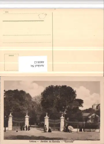 480812,Portugal Lisboa Lissabon Jardim da Estrella Entrada Eingang