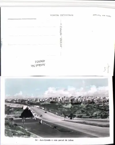 496931,Portugal Auto-Estrada e vista parcial de Lisboa Lissabon Straße