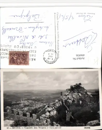 496936,Portugal Sintra Castelo dos Mouros e vista parcial Festung Mauer