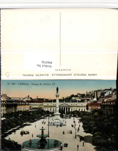 496970,Portugal Lisboa Lissabon Praca D. Pedro IV Platz Säule Brunnen