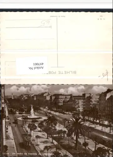 497001,Portugal Lisboa Lissabon Um trecho da Avenida da Liberdade Straßenbahn