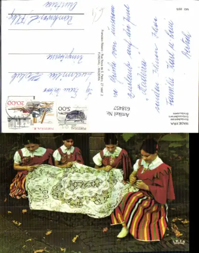 618457,Madeira Bordadeiras Frauen Handarbeit Sticken Tracht Volkstypen Portugal