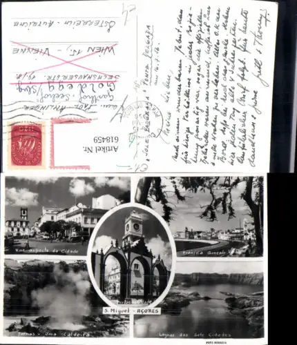 618459,Mehrbild Ak Acores Azoren Sao Miguel Furnas Uma Caldeira Avenida Goncalo Velho Portugal