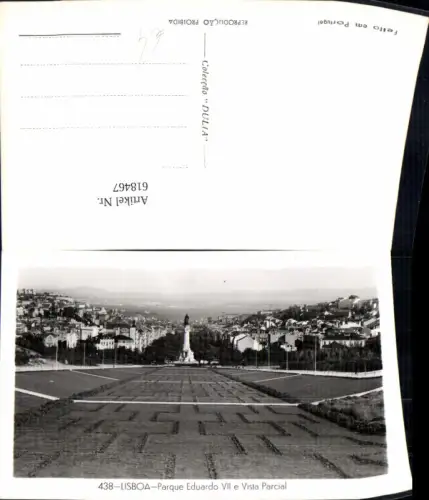 618467,Foto Ak Lisboa Lissabon Parque Eduardo VII e Vista Parcial Park Statue Portugal