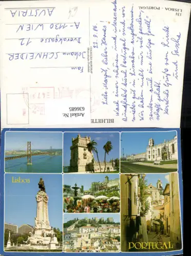 636685,Mehrbild Ak Lisboa Lissabon Brücke Denkmal Portugal