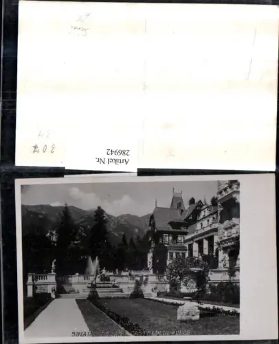 286942,Foto AK Sinaia Terasa Castelului Peles Schloss Springbrunnen