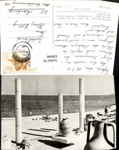 638448,Foto Ak Eforie-Nord Pe plaja Sur la plage Strand Strandleben Romania