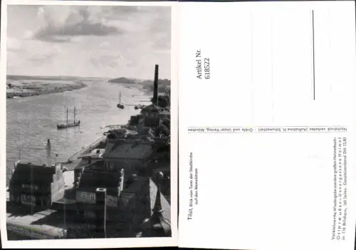 618522,Tilsit Sowetsk Blick v. Turm d. Stadtkirche auf den Memelstrom Russia