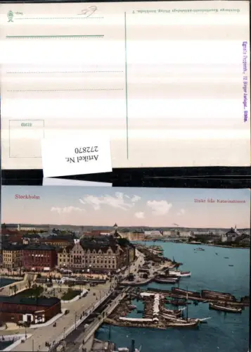 272870,Schweden Stockholm Teilansicht Utsikt fran Katarinahissen Anlegeplatz Boote
