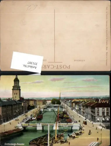 351307,Gothenburg Teilansicht Kanal Brücken Segelboot