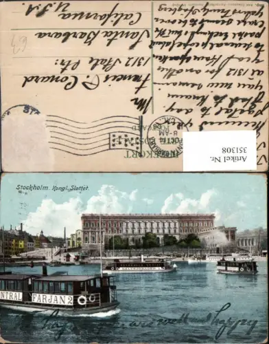 351308,Stockholm Kongl. Slottet Schloss Dampfer Boot
