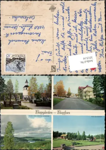 351314,Bispgarden Bispfors Fors kyrka Vid Gerabadet Friedhof Mehrbildkarte