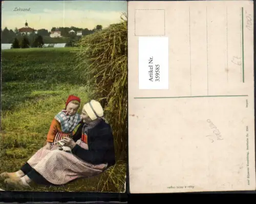 359585,Sweden Leksand Frau b. Stricken Mädchen