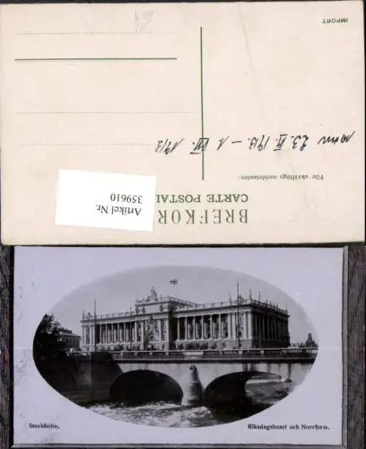 359610,Sweden Stockholm Riksdagshuset och Norrbro Brücke