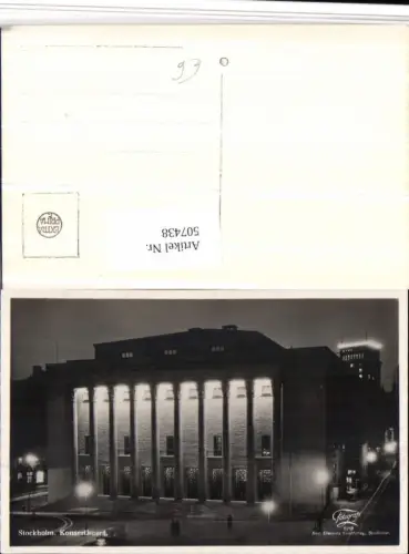 507438,Sweden Stockholm Konserthuset Konzerthaus b. Nacht