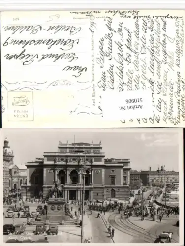 510906,Sweden Stockholm Gustaf Adolfs torg och Operan Oper Denkmal