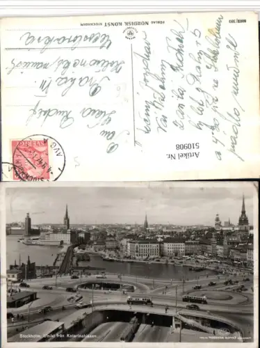 510908,Sweden Stockholm Utsikt fran Katarinahissen Teilansicht Bus