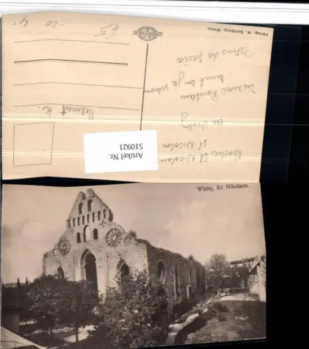 510921,Sweden Wisby St Nikolaus Kirche Ruine