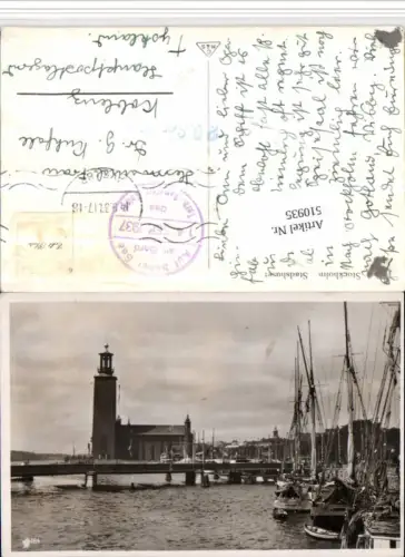 510935,Sweden Stockholm Stadshuset Stadthaus Boote