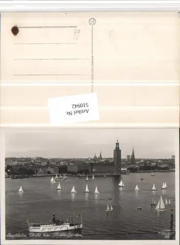 510942,Sweden Stockholm Utsikt över Riddarfjärden Teilansicht Dampfer Boote