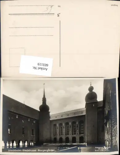 603119,Foto Ak Stockholm Stadshuset Borgargarden Sweden