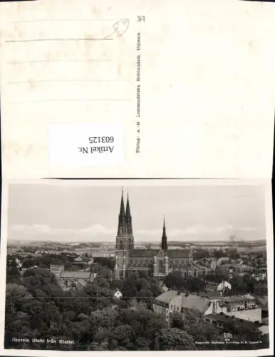 603125,Foto Ak Uppsala Utsikt fran Slottet Kirche Sweden