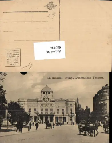 630234,Stockholm Kungl. Dramatiska Teatern Theater Kutsche Sweden