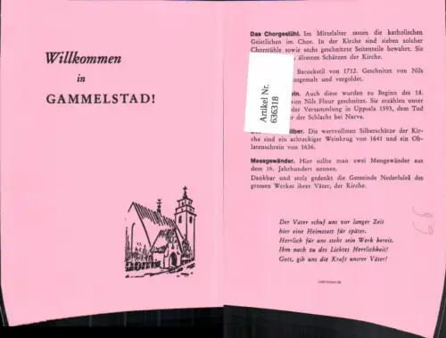 636318,Klappbar Gammelstad Kirche Informationsblatt Sweden