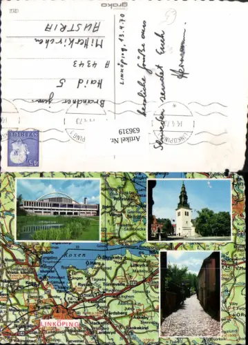 636319,Landkarten Ak Linköping Sweden