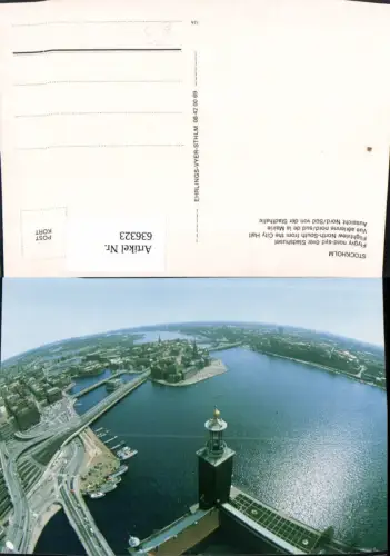 636323,Luftbild Stockholm Aussicht Nord-Süd v. d. Stadthalle Stadshuset Sweden