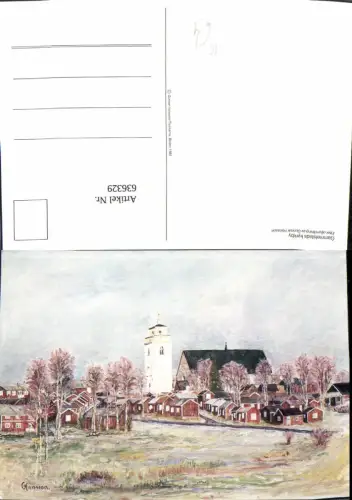 636329,Künstler Ak Gunnar Hansson Gammelstads kyrkby Kirche Sweden