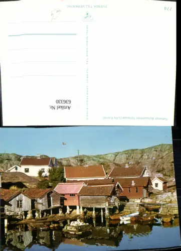 636330,Gammalt Bohuslänskt fiskeläge Lilla Kornö Küste Boote Sweden