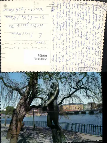 636331,Foto Ak Stockholm Stromparterren Statue Sweden