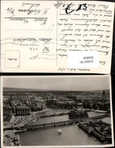 656854,Foto Ak Stockholm Brücke Schiffe Sweden