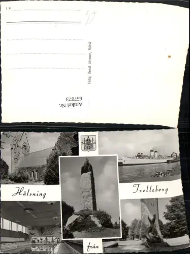 657073,Mehrbild Ak Hälsning fran Trelleborg Schiffe Dampfer Springbrunnen Sweden