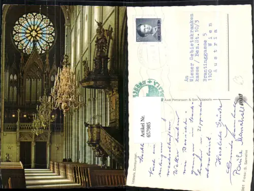 657985,Uppsala Domkyrkan Kirche Dom Innenansicht Sweden