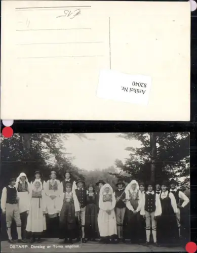82040,Östarp Danslag av Torna ungdom Frau Mann in Tracht