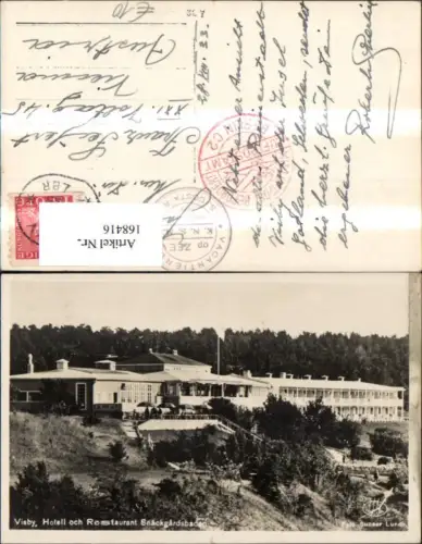168416,Visby Hotell och Restaurant Snäckgardsbaden Hotel 1933