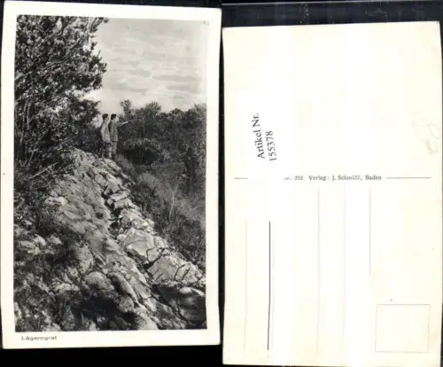 155378,Lägerngrat Ansicht m. Männer Baden i. d. Schweiz u. Dielsbach Kt Aargau