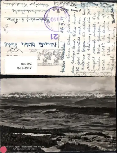 241588,Blick v. Lägern-Hochwacht auf Zürichsee u. Alpen Kt Aargau