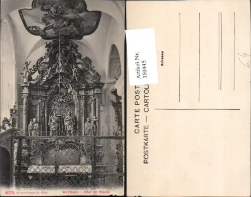 350445,Wettingen Kloster Innenansicht Altar Kt Aargau