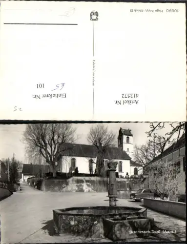412572,Schinznach Dorf Brunnen Kirche Kt Aargau