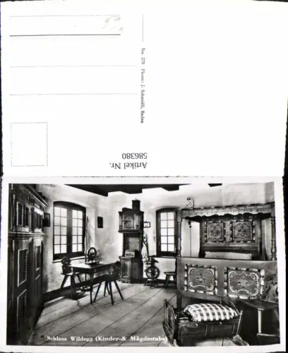 586380,Foto Ak Möriken-Wildegg Schloss Wildegg Kinder u. Mägdestube Interieur Switzerland