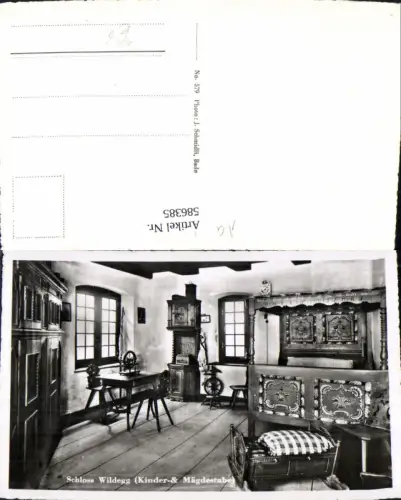 586385,Foto Ak Möriken-Wildegg Schloss Wildegg Kinder u. Mägdestube Interieur Switzerland