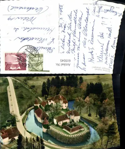 619345,Luftbild Schloss Hallwil Seengen Aargau