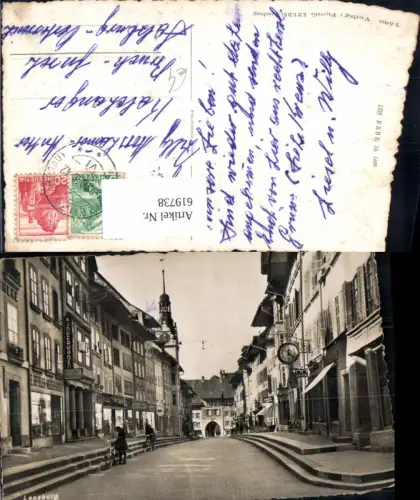 619738,Foto Ak Lenzburg Strassenmotiv Rathausgasse