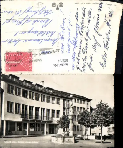 619737,Foto Ak Lenzburg Neues Amtsgebäude Brunnen