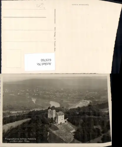 619760,Fliegeraufnahme Gemeinde Habsburg Schloss Habsburg m. Blick geg. Brugg