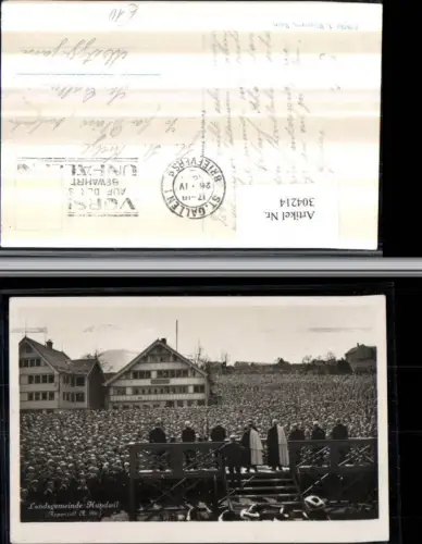 304214,Hundwil Podest Rede Männerversammlung Kt Appenzell