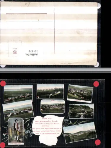 304370,Gruß aus d. Appenzeller Land Wald Heiden Grub Oberegg Totale Senner Mehrbildkarte